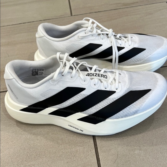 Adidas Adizero White and Black Running Shoes - Picture 1 of 7